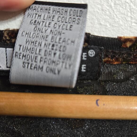 Carole Little Womens Vtg Y2K Whimsigoth Velvet Burnout Sheer Paisley Ruffle M - Picture 8 of 10